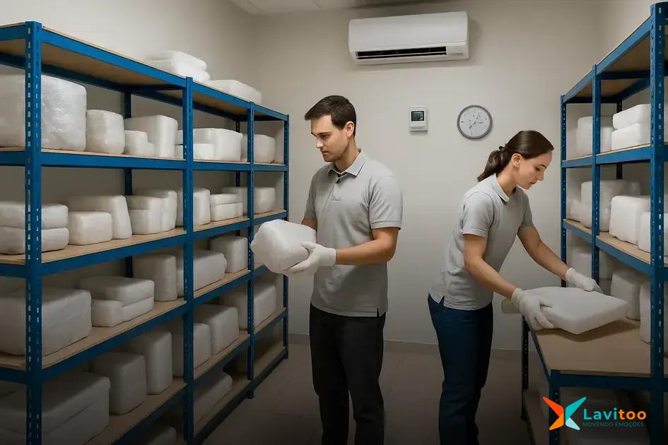 Armazenagem segura e organizada para produtos delicados