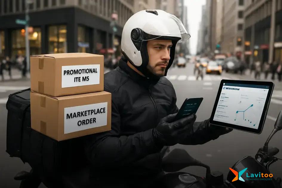 Distribuição promocional e entregas para marketplace